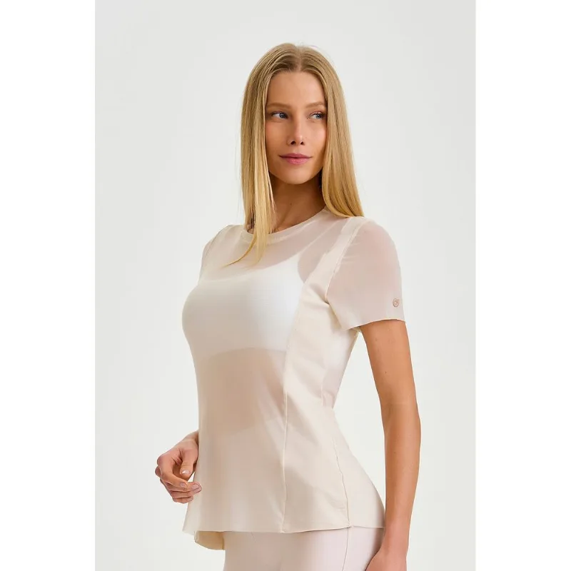 BLUSA DE TULE ALONGADA OFF WHITE CAJUBRASIL - P