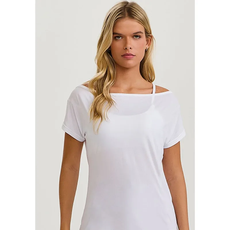 BLUSA DECOTE CANOA SECAGEM RÁPIDA BRANCO CAJUBRASIL - P