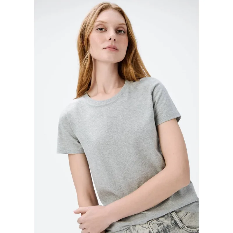 Camiseta Básica Feminina Slim World - Cinza XXG