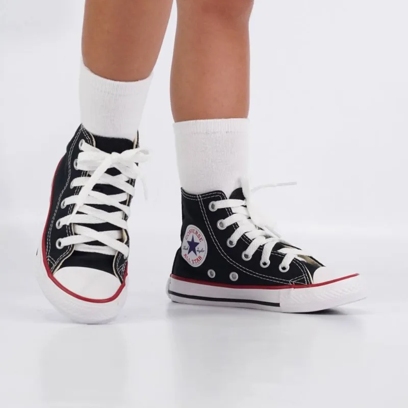 Tênis All Star Infantil Cano Alto Preto e Vermelho Converse (26-33) 27 / Preto