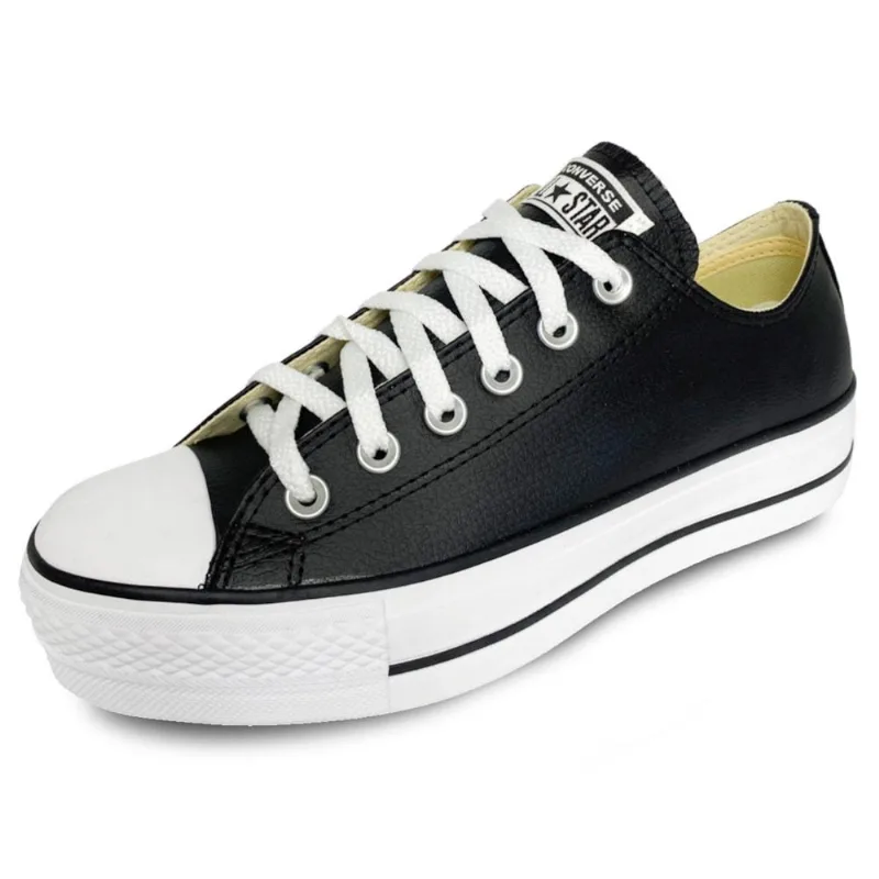 Tênis Converse All Star Chuck Taylor Plataform Lift Ox Preto E Branco