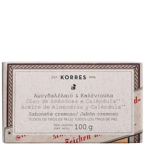 Kb Sabonete Cremoso Korres Amendoas E Calendula 100g - CREMOSO - Higiene E Beleza