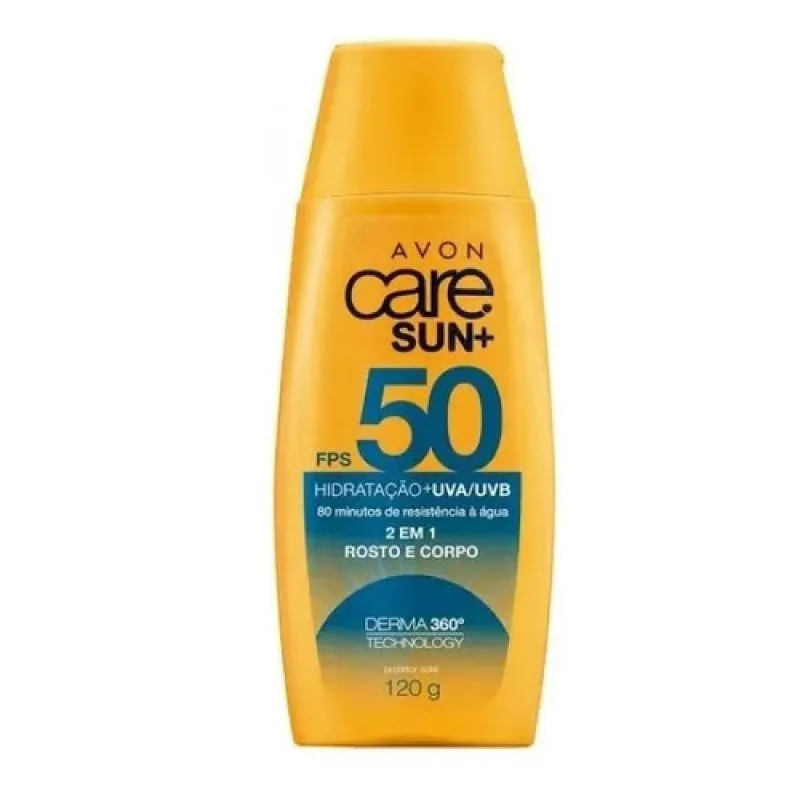 Avon Care Sun Protetor Solar Fps50 2Em1 Rosto E Corpo 120G