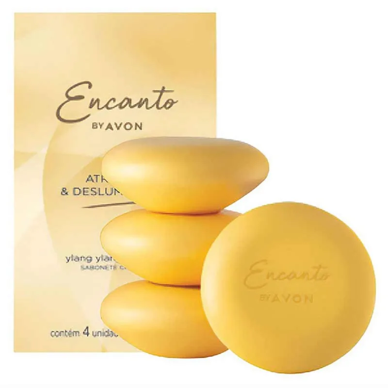 Avon encanto atraente E deslumbrante sabonete cremoso 4X80g