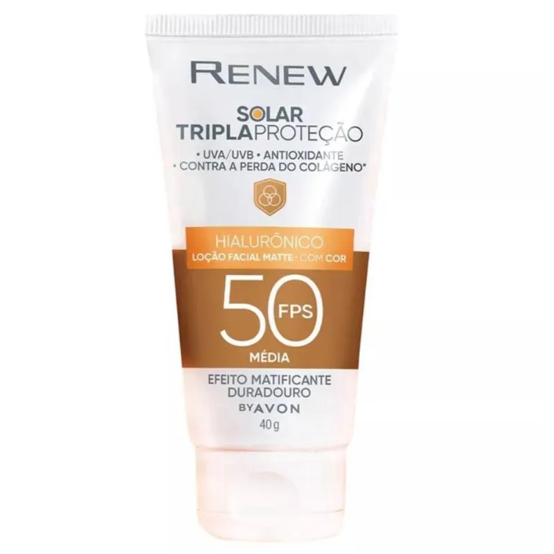 Protetor Solar Renew Matte Cor Média Antiga Cor Média Escura