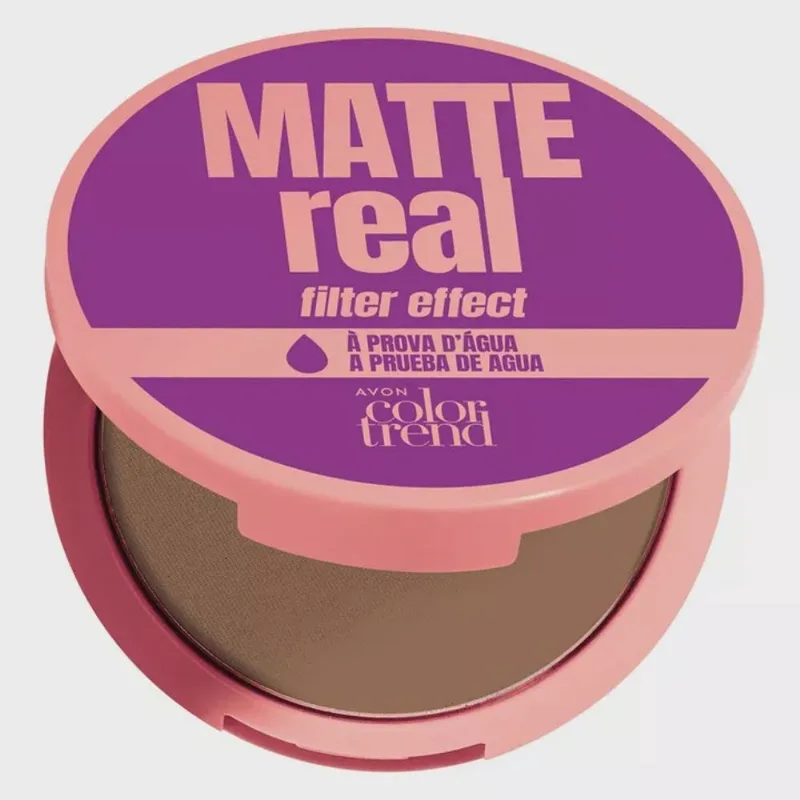 Avon matte real po compacto facial FPS10 escuro 532N 7g
