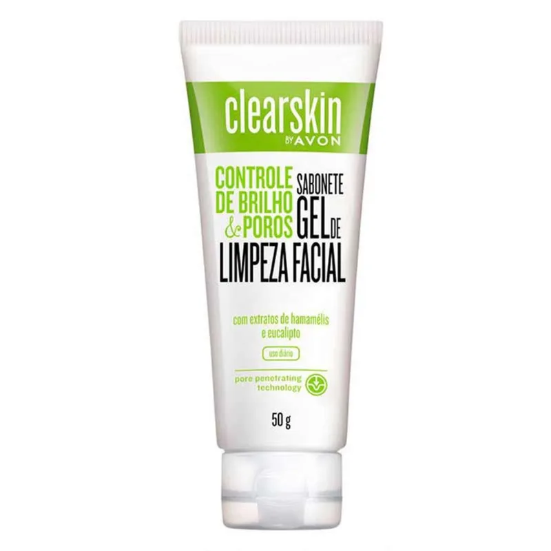 Avon clearskin controle de brilho E poros sabonete gel 50g