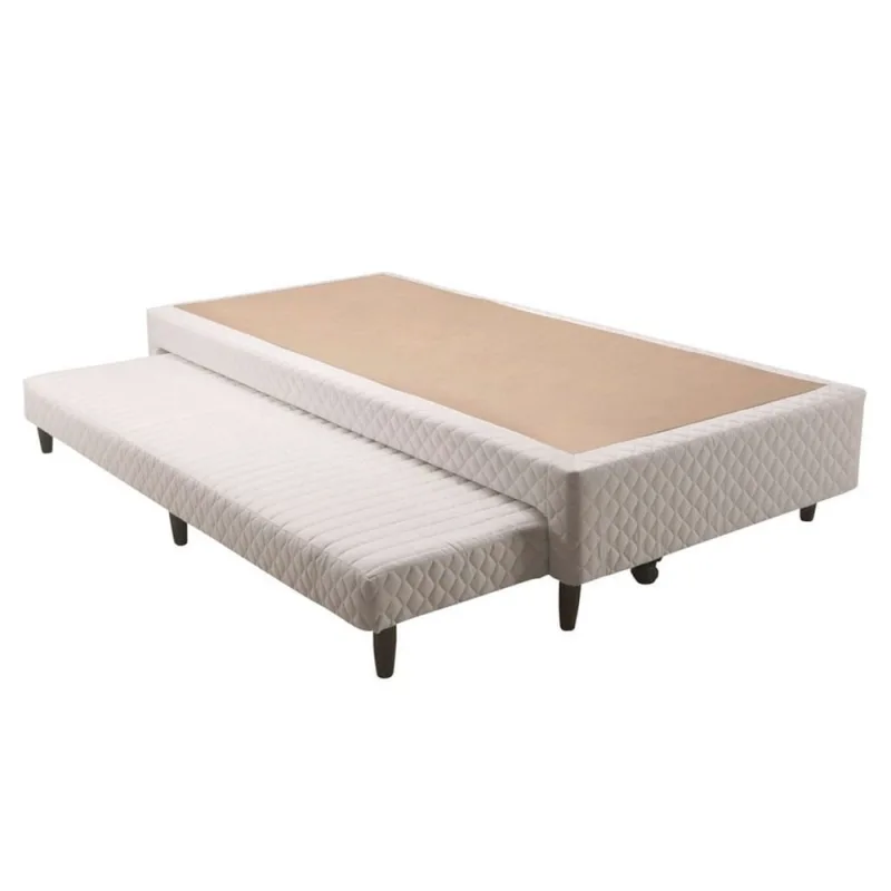 Cama Box Base c/Auxiliar Solteiro MH1434 Bordado White (88x188x23) - Herval - Não Disponível - Móveis