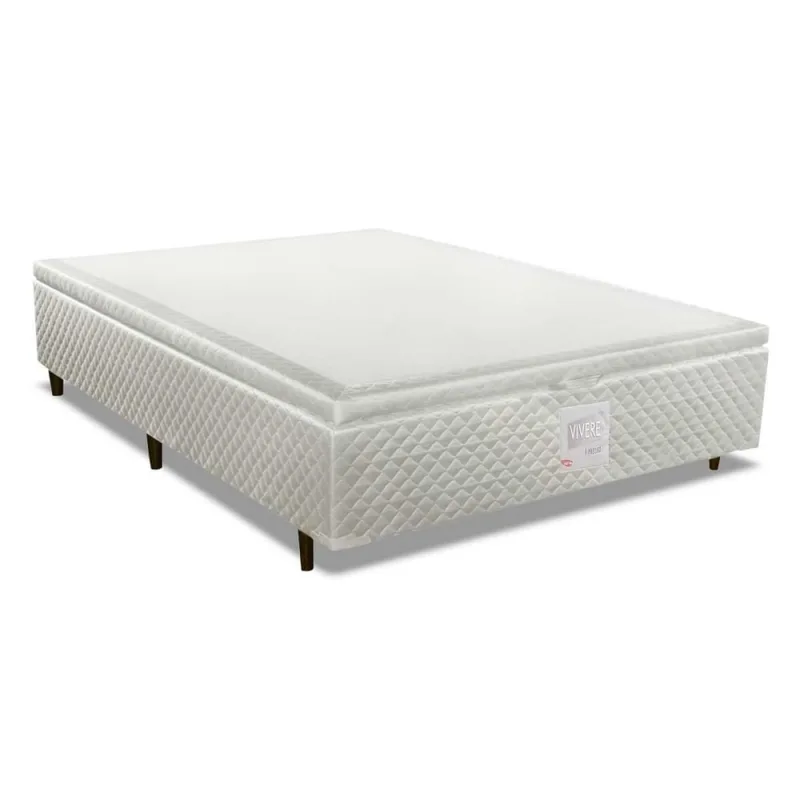 Cama Box Baú Casal MH1439 Bordado White (138x188x35) - Herval - Não Disponível - Móveis
