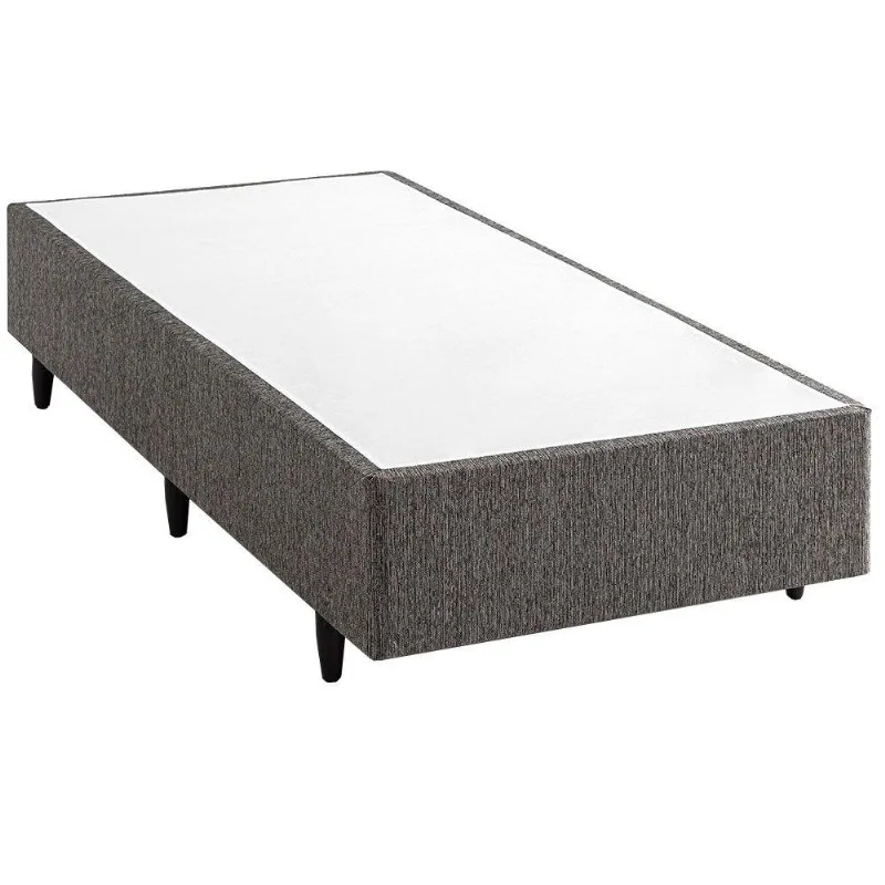 Base Cama Box Solteiro Herval Pequim, 39x79x198 Cm, Cinza