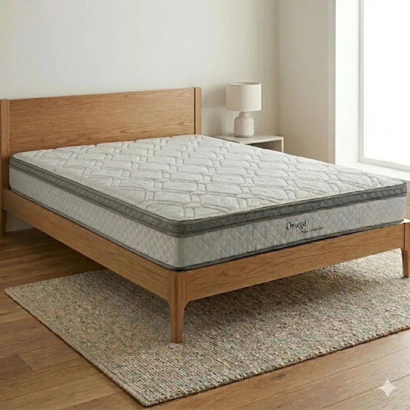 Colchão Casal Herval Ômega com Pillow Top e Molas Ensacadas 22x138x188cm – Cinza/Branco