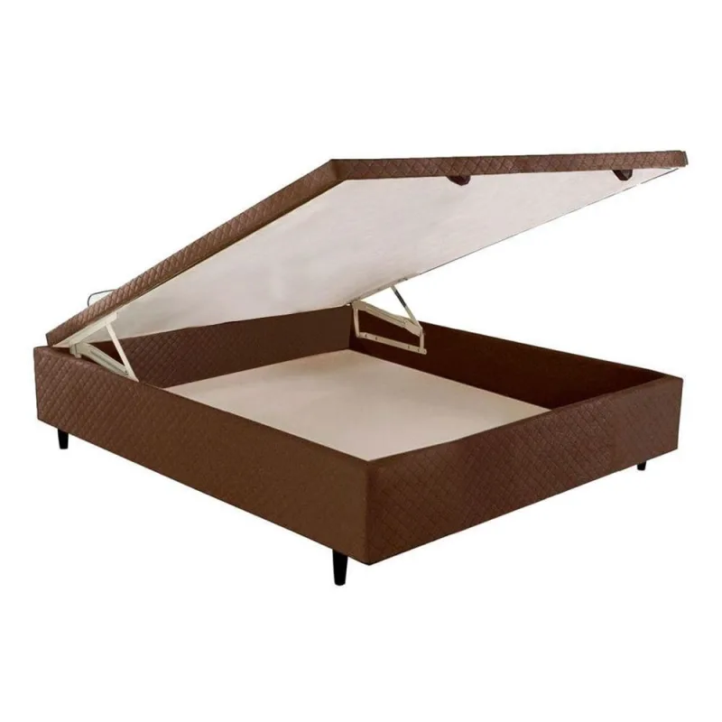 Cama Box Baú Casal MH1439 Bordado Brown (138x188x35) - Herval - Não Disponível