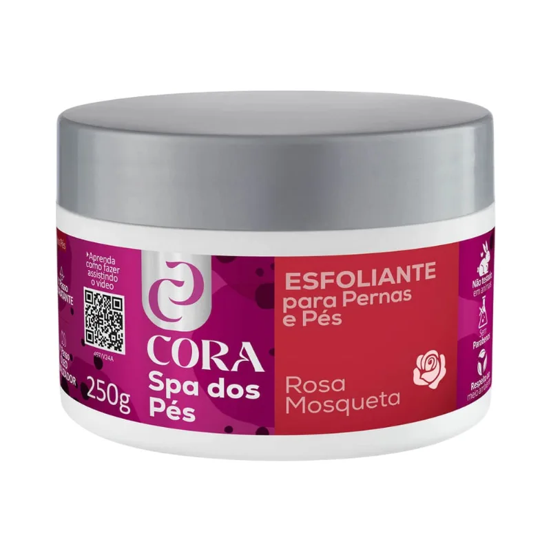 Esfoliante para Pernas e Pés Cora Spa dos Pés Rosa Mosqueta 250g Esfoliante Cora 250g Spa D.Pe.Rosa Mosqueta P