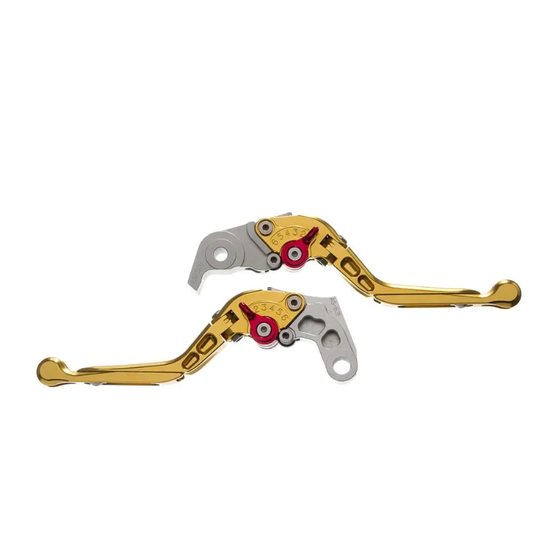 Manete Moto X Super Bike Par c/ Regulagens 3/4dedos Dourado