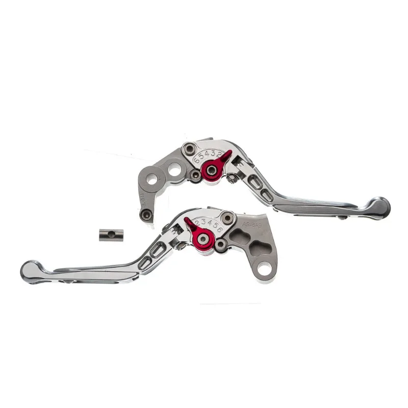 Manete Moto X Super Bike Par c/ Regulagens 3/4dedos Prata Su