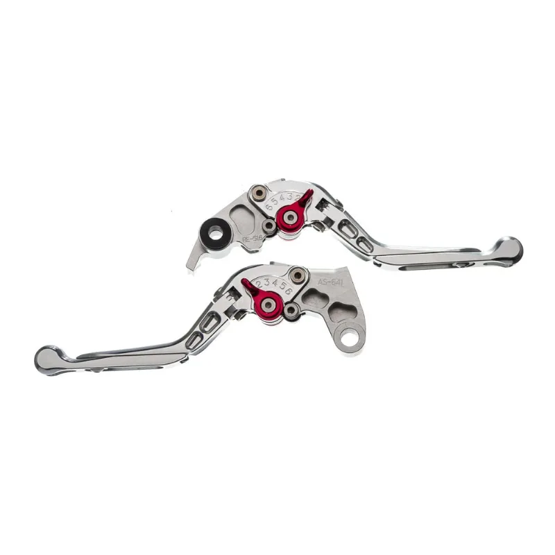 Manete Moto X Super Bike Par c/ Regulagens 3/4dedos Prata Ya
