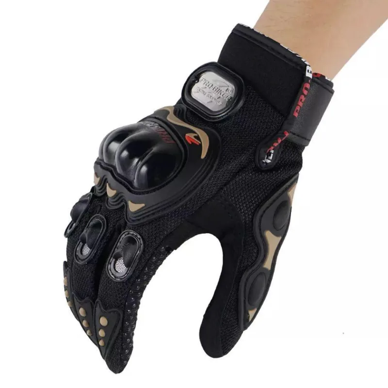 Luva Preta Para Motociclismo Respirável E Com Antiderrapante