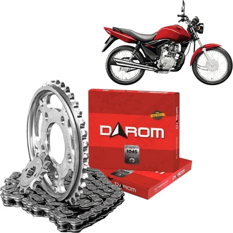 Kit Relação Transmissão Honda cg 125 2000 a 2008 Cargo; ks; es; Titan; Fan - Darom (428Hx116Lx44Tx14T) - Não Disponível - Automotivo