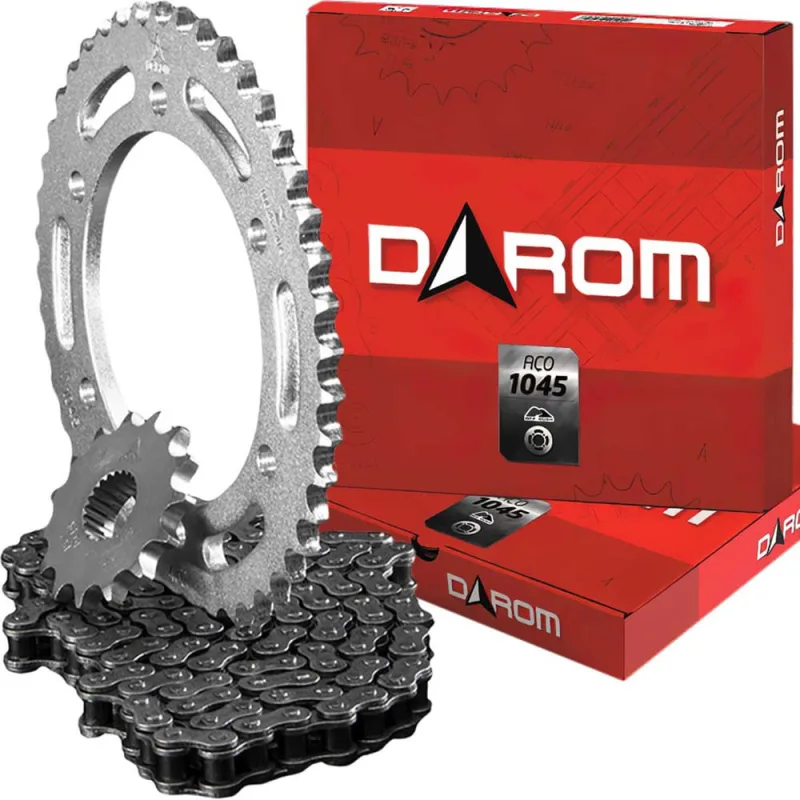 Kit Transmissão Relação (Coroa; Pinhão; Corrente) Completa Darom Sundown Web 2002 até 2010 - Não Disponível - Automotivo