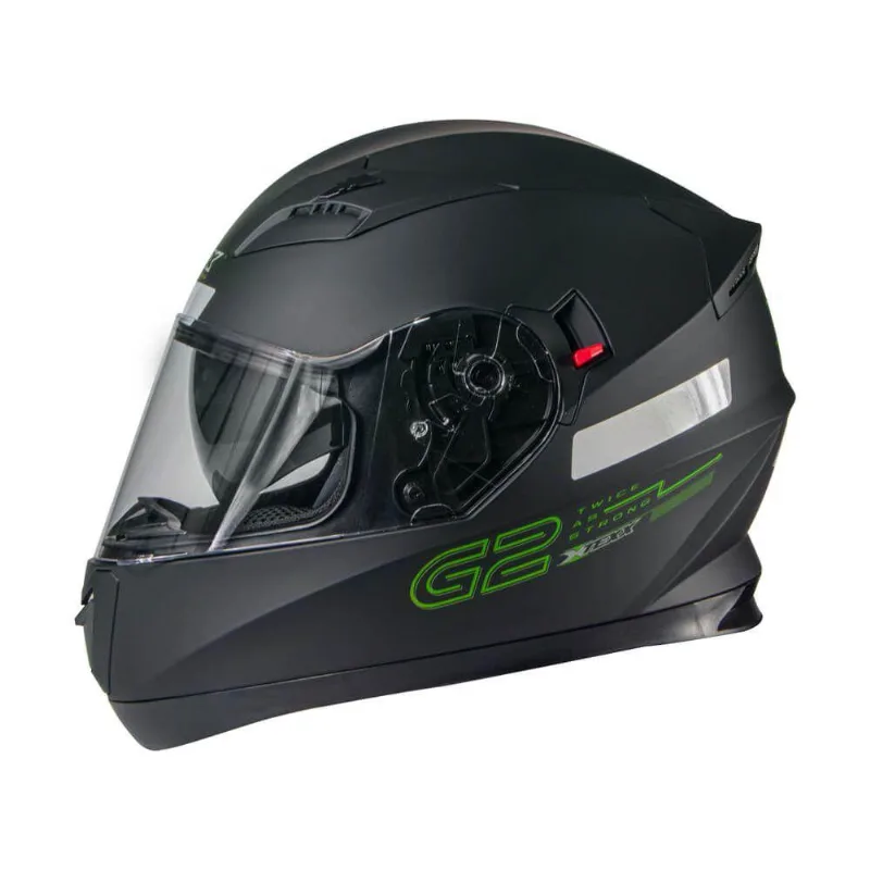 Capacete Texx G2 Solido Preto/Verde 60.