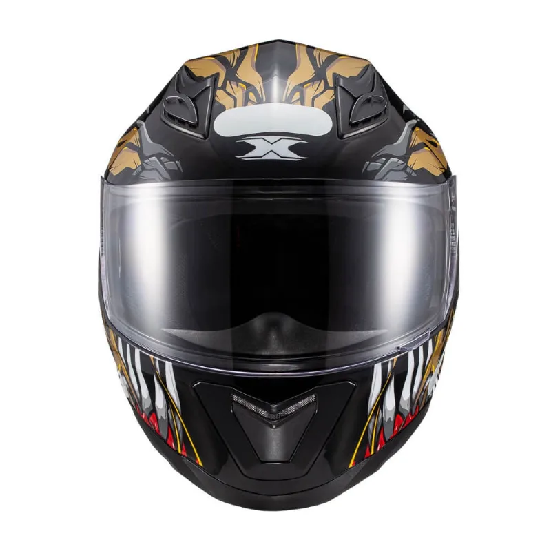 Capacete Texx Hawk - Alien Dourado Preto 58