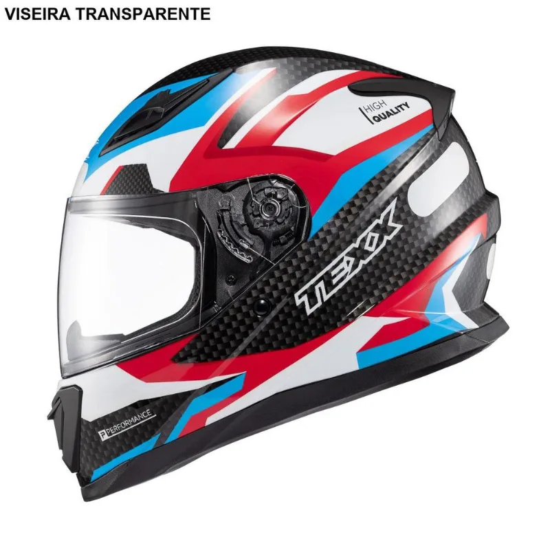 Capacete Texx Fechado Hawk Ride Azul Vermelho 60 (MP)