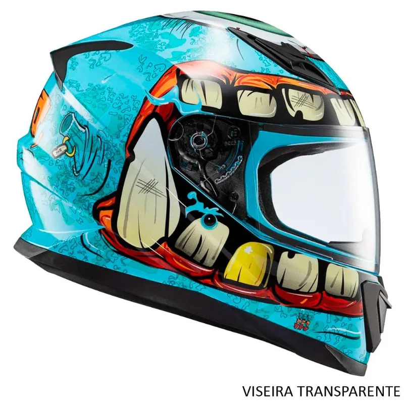 Capacete Texx Fechado Hawk Orc Turquesa 60 (MP)