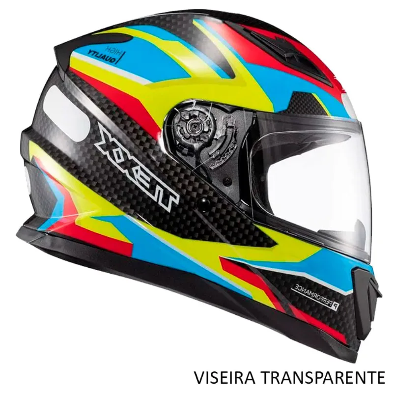 Capacete Texx Fechado Hawk Ride Azul Verde 58 (MP)