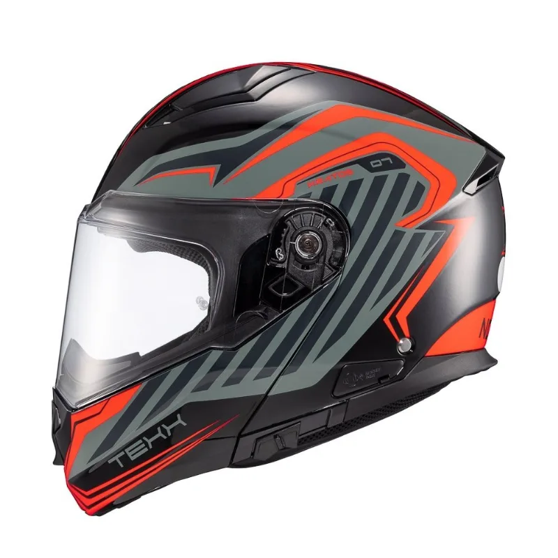 Capacete Texx Escamoteável Kratos Nomade Preto E Vermelho 61 (MP)