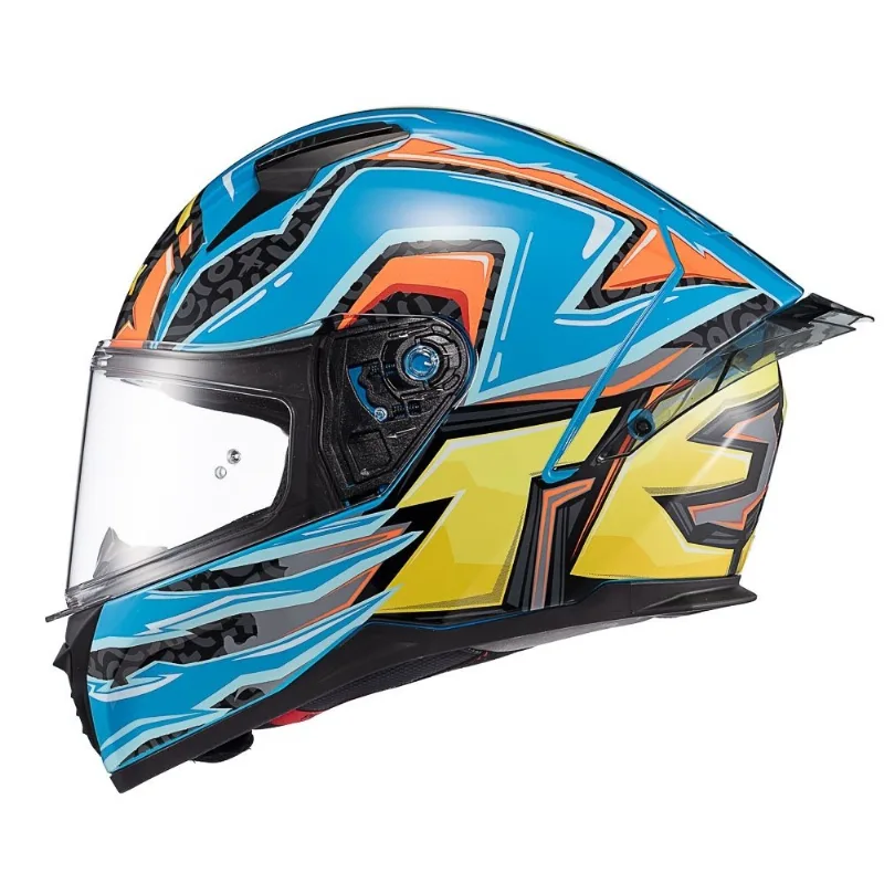 Capacete Texx Raptor Arcade Azul E Amarelo 58 (MP)