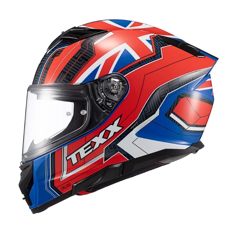 Capacete Texx Kaiman Flag Inglaterra Azul E Branco 62 (MP)