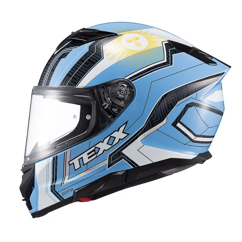 Capacete Texx Kaiman Flag Argentina Azul E Branco 64 (MP)