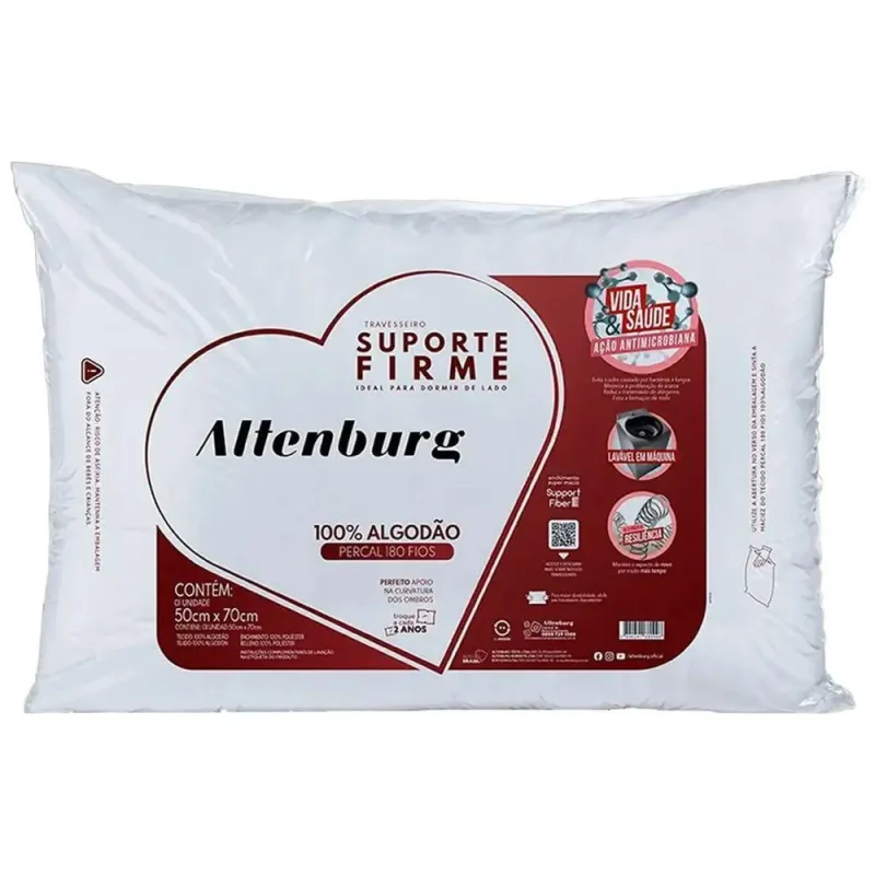 Travesseiro Altenburg Suporte Firme - 01543901640001-0.110 Branco - Altenburg - Cama, Mesa E Banho
