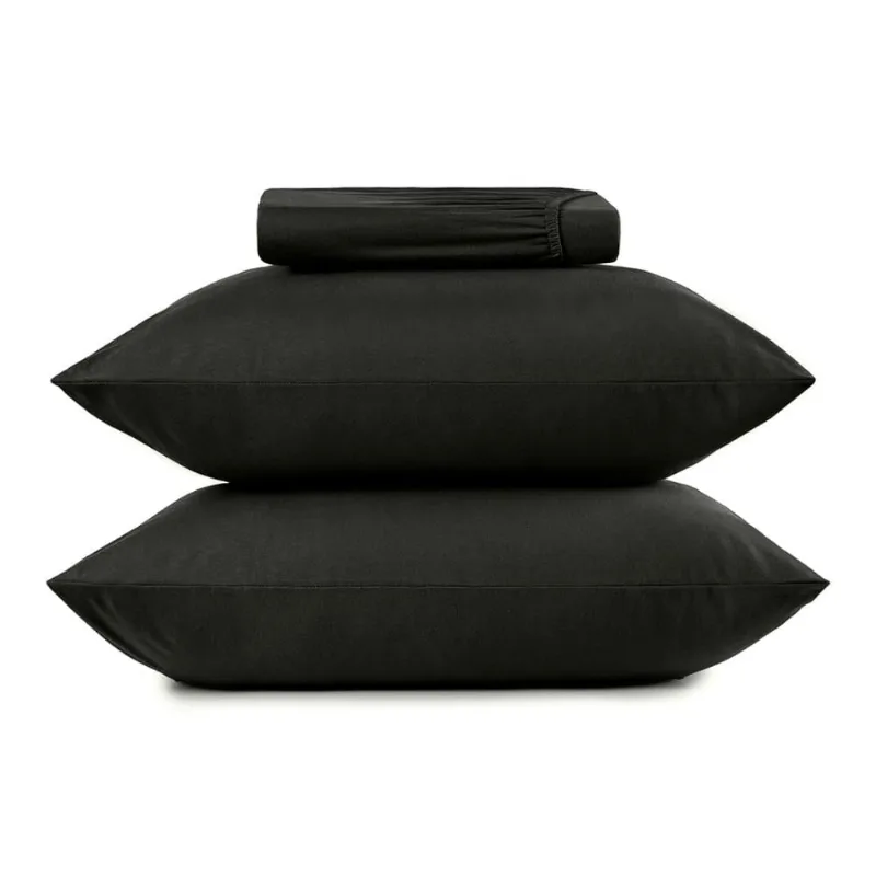 Jogo de Cama King 3 Peças Altenburg Malha Fio Penteado Preto Primitivo