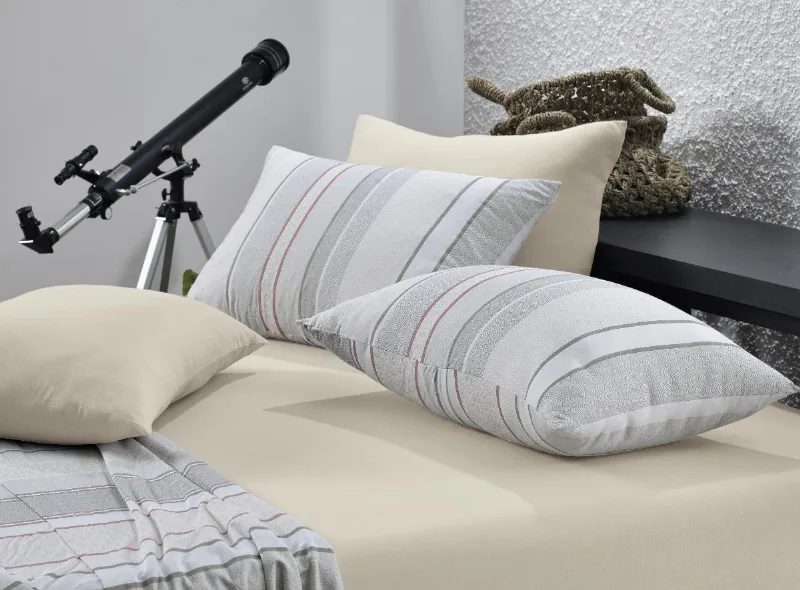 Jogo de Cama King 4 Peças Altenburg Malha Fio Penteado 100% Algodão Shell Stripe