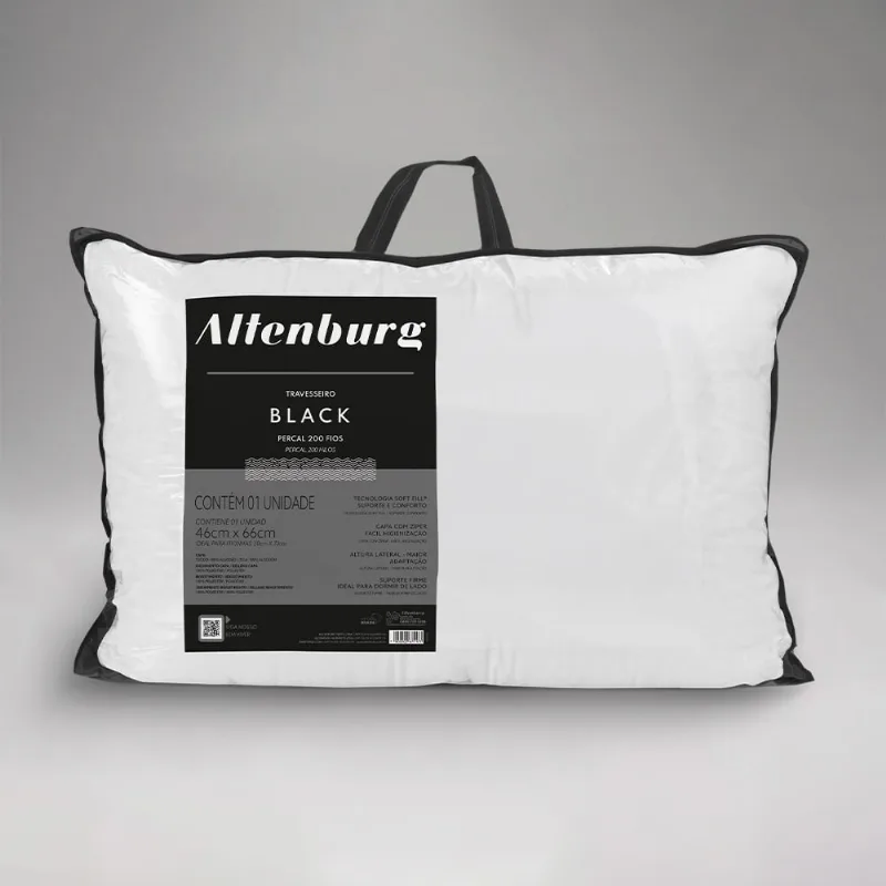 Travesseiro Altenburg Black 46cm x 66cm - Altenburg