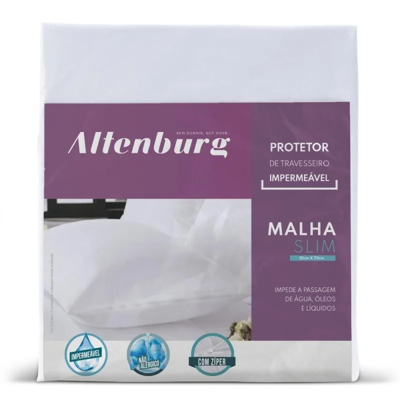 Protetor De Travesseiro Altenburg Malha Slim 60cm X 1,00m - Altenburg - Cama, Mesa E Banho