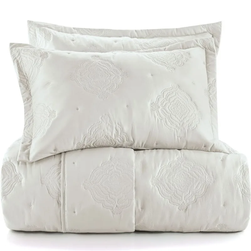 Kit Colcha 2 Pçs Solteiro Altenburg Florença 100% Poliéster 180x240cm Cinza Nevoa - Altenburg
