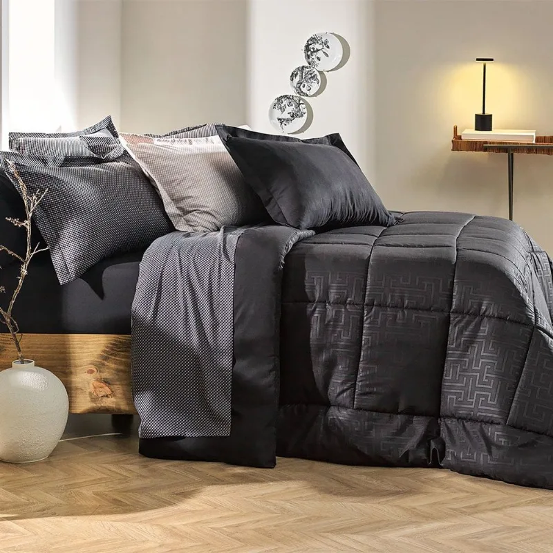Edredom Casal Altenburg Toque De Pluma 100% Poliéster 210x240cm Preto
