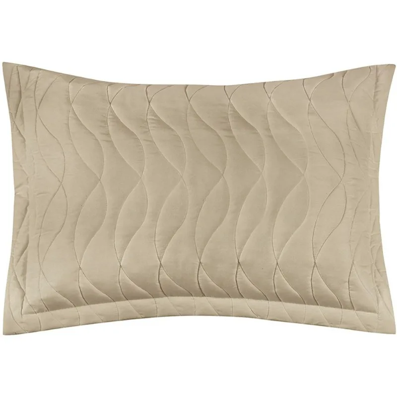 Porta Travesseiro Toque Acetinado 100% Poliéster 50x70cm Altenburg Bege Tan - Altenburg