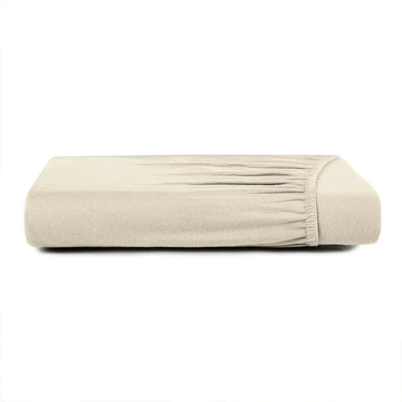 Lençol com Elástico Queen Sublime Cetim 300 Fios 100% Algodão Bege Altenburg - Altenburg - Agro