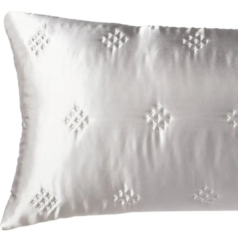 Porta Travesseiro Body Pillow Toque Acetinado Uw Deluxe 100% Poliéster 40x130cm Altenburg Cinza