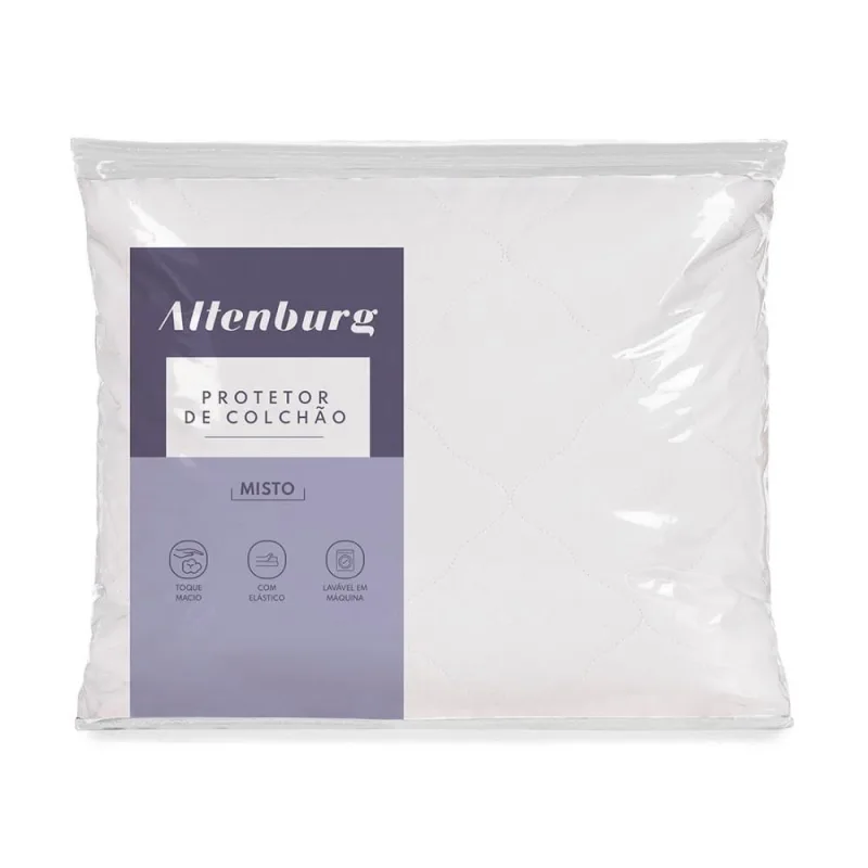 Protetor de Colchão Misto 70% Algodão 30% Poliéster Casal 1 Peça Branco Altenburg - Altenburg - Agro