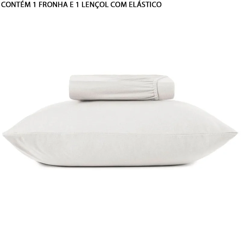 Jogo De Cama Solteiro Altenburg Em Malha 2 Peças Simples Branco (MP) - Altenburg