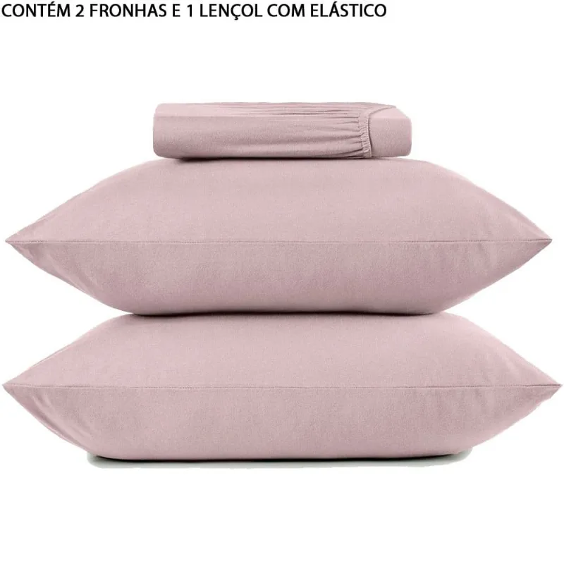 Jogo De Cama Queen Altenburg Em Malha 3 Peças Simples Rose (MP)