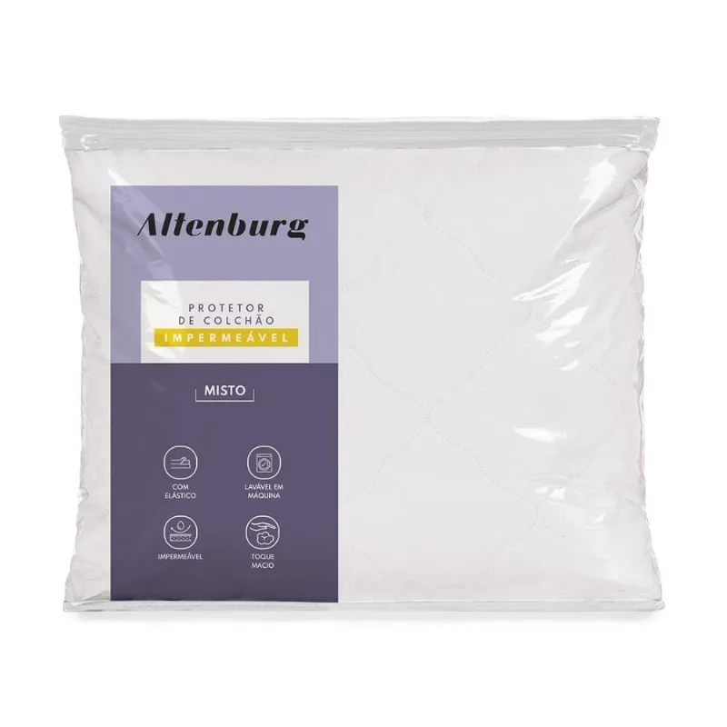 Protetor De Colchão Misto King 1 Peça Branco Altenburg Com Elástico - Altenburg
