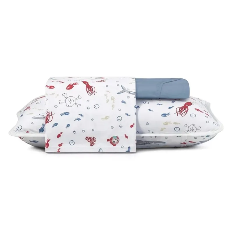 Jogo Cama Casal 4Pcs Mundo Kids Malha Algodão Altenburg Nautico - Altenburg