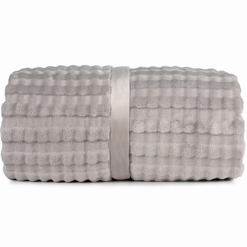 Cobertor Queen Desert Plush Flanel Fleece 400g/m² 100% Poliéster Altenburg Cinza Nuvem