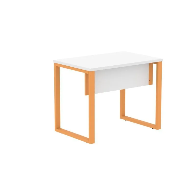 Mesa para Escritório Retangular M900P25TUB Moderno sem Gavetas MDP 90CM Branco e Laranja Pandin - OUTRAS - Agro