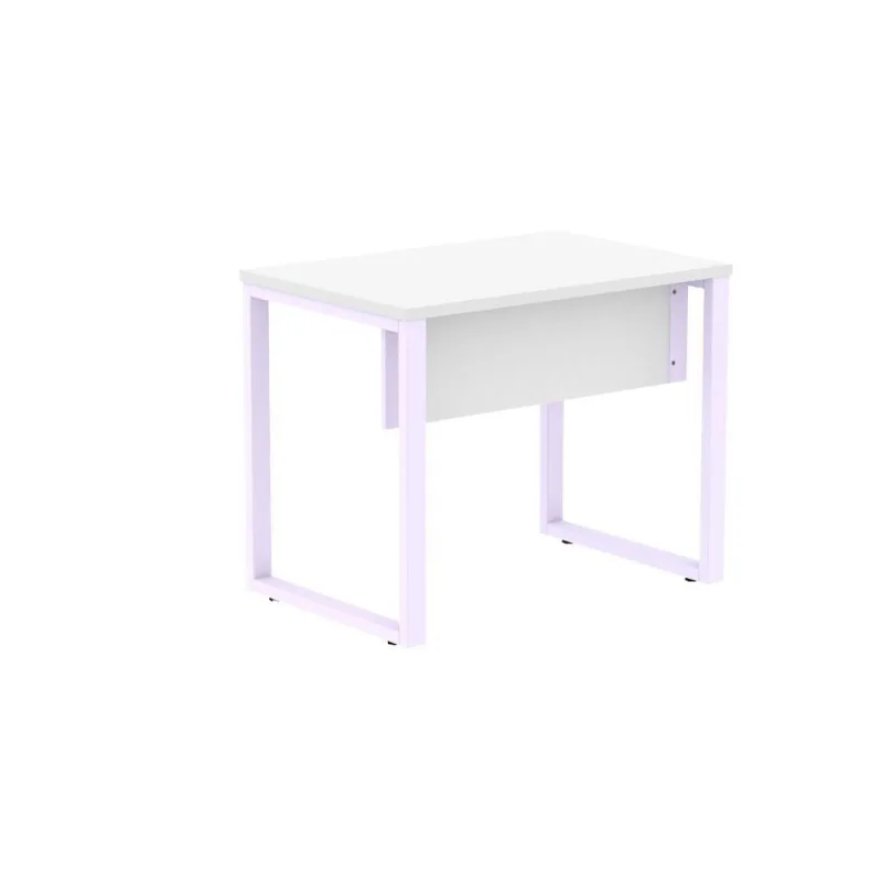 Mesa para Escritório Retangular M900P25TUB Moderno sem Gavetas MDP 90CM Branco Lilas Pandin Móveis - OUTRAS - Agro